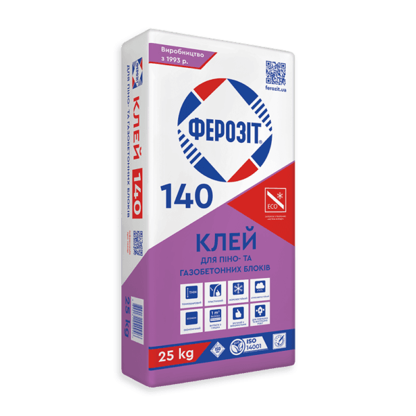 Клей Ферозіт "140" для Газо та Піноблоків, 25 кг
